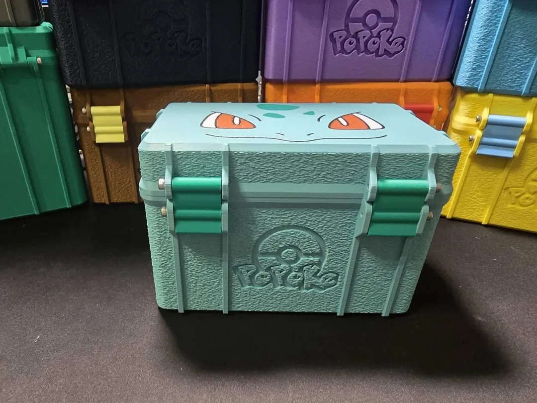 PoPokeBox product photo: a teal collector's storage box